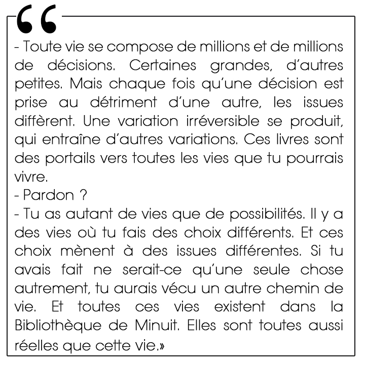 la bibliothèque de minuit- citation